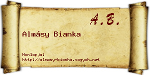 Almásy Bianka névjegykártya