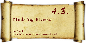 Almásy Bianka névjegykártya