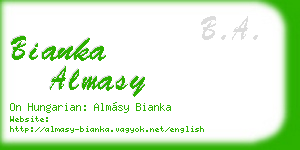 bianka almasy business card